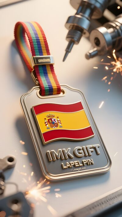 in998-Insignia-de-pulgada-cuadrada-Dream-Journey-Explorer-Spirit-con-bandera-española