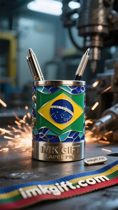 in993-O-mar-de-estrelas-em-um-pequeno-espaço-o-código-de-progresso-do-porta-canetas-com-o-emblema-nacional-brasileiro